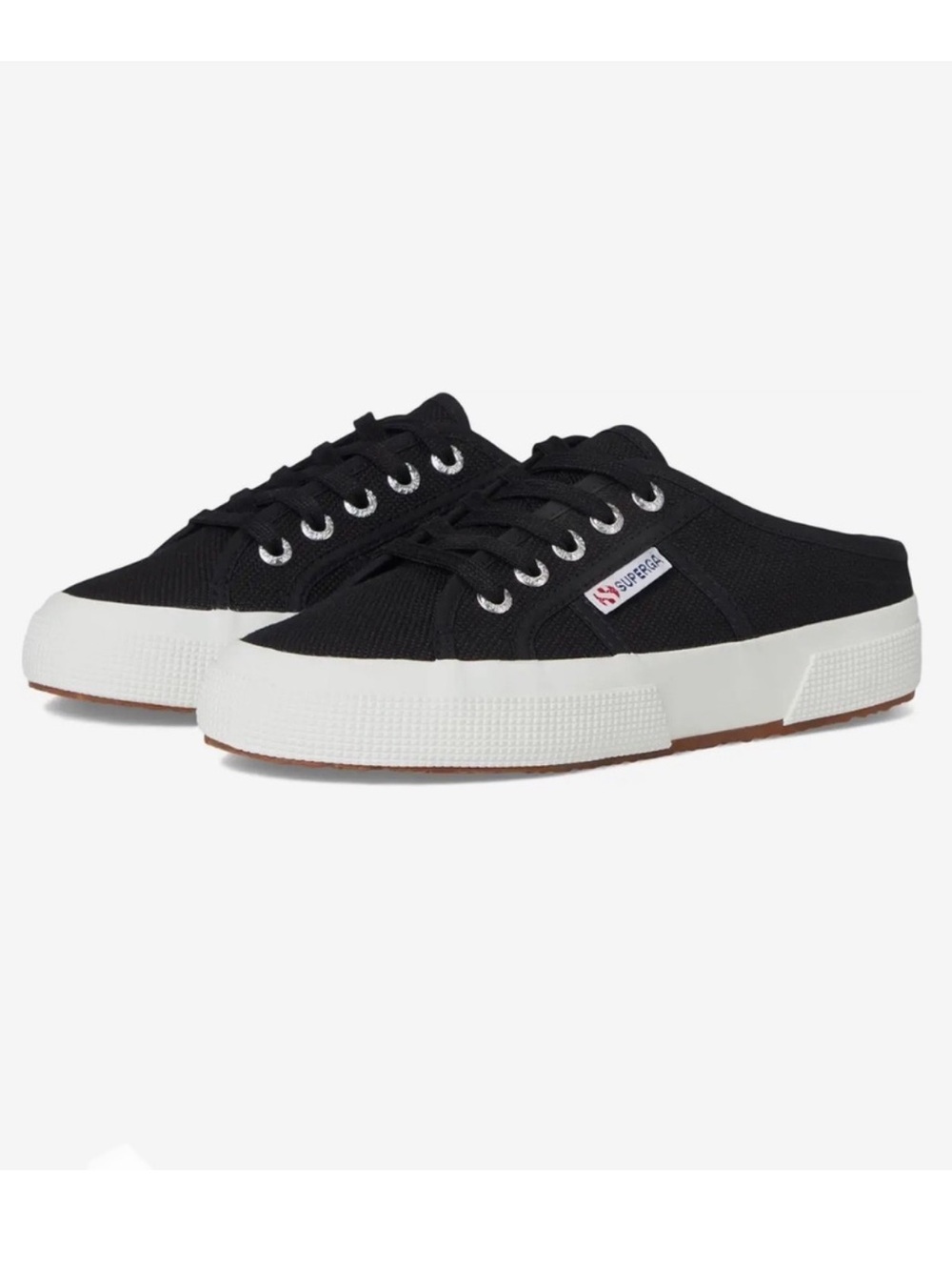 Superga Black Canvas Mule Sneakers Sz 39 never worn